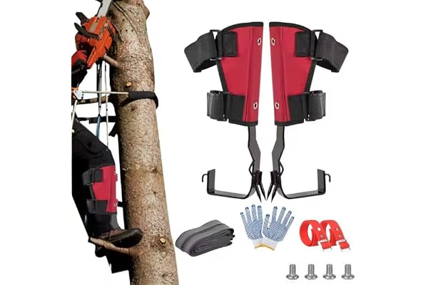 Klätterstavar, träd, klätterspetsar, justerbara trädtoppar för klättring, arborist och klätterspetsar med 2 klor, med handskar och fotremmar