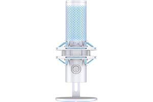 HyperX Quadcast 2 Frost - Micrófono USB para Gaming, Streaming, Podcast, Cuatro Patrones Polares, Controles, LED, antivibración, para PC, PS4, PS5 y Mac, Blanco y Azul