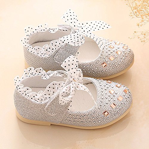 Hunpta Baby Mädchen Prinzessin Schuhe Kind Spitze Diamanten Leder Tanzschuhe - 5