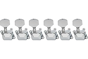 Musiclily Mécaniques 6-en-ligne Semi-Scellées pour Guitare Electrique ST Squier, Chrome