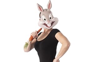 RUBIE'S Rubies Oficjalna maska królika Warner Bros Space Jam 2 Bugs, kostium kreskówkowy, akcesoria dla dorosłych, Światowy Dzień Książki Halloween Halloween