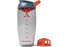 Promixx Pursuit Proteinshaker – 760ml Tyst Snap-Fit-mixer för Klumpfria Shakes – Läcksäker BPA-fri Ecozen med Mätmarkeringar för Fitness och Resor –