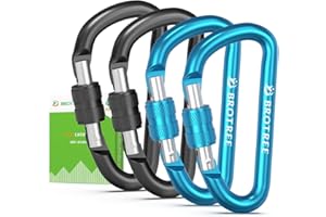 Brotree Mały Karabińczyk z Makrętką Karabińczyk Blokujący - 6cm Aluminiowe Kształt D