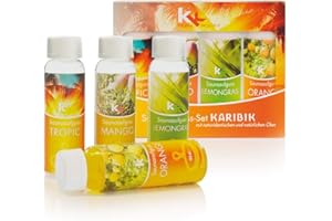 ‎KK KK Saunaaufguss-Set Karibik - Made in Germany - 4 verschiedene Duftsorten in einem Set - Tropic, Mango, Lemongras, Orange - 100ml Flasche - in verschiedenen Varianten erhältlich
