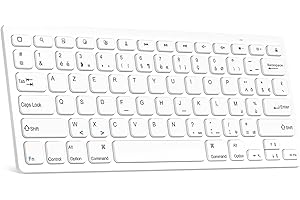GAOJIE Clavier sans Fil, Clavier Bluetooth pour iOS Système, Clavier pour Tablette iPad 10th/9th/8th/7th/iPad Pro 11/12.9/iPad Mini 6/iPad Air 5/4/3, iPhone, Mini Clavier AZERTY Francais(Blanc)