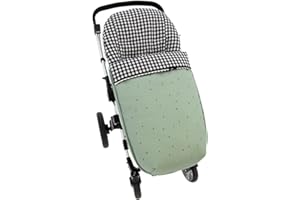 Saco Silla de Paseo Universal Rosy Fuentes- Saco Carrito Bebé - Funda de silla de paseo - Equipado para ser Ajustado perfectamente 0-verde