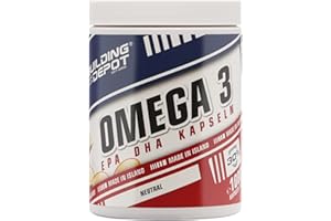 ‎BODYBUILDING DEPOT Bodybuilding Depot® - Omega 3 Fischöl Kapseln, Hochdosiert mit 500mg Fischöl pro Kapsel, Hochwertige Qualität mit DHA und EPA, (1000 Kapseln 60%)