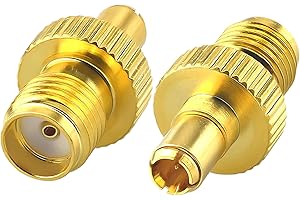 AIMFACT Pack of 2 TS9 to SMA Antenna Adapters, TS9 Male to SMA Female RF Coaxial Connector Compatible with 5G Routers & High-Gain Antennas LTE Antenna Hsdpa Huawei Network UMTS Mobile Broadband Gold-Plated