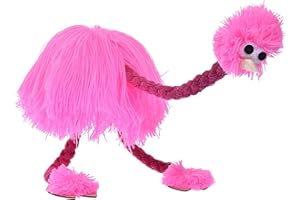 FOWAY Plush Walking Ostrich Puppet, Interactive Bird Marionette String Doll, Funny Kids Pretend Play, 36x20x4cm
