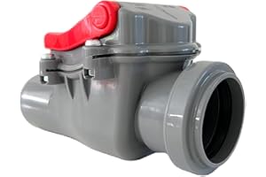 MD technic Rückstauverschluss Ø DN 50 mit Verriegelung in grau -Rückschlagventil -Rückstauklappe