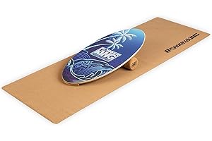 ‎BOARDERKING BoarderKING Indoorboard All-Rounder - Balance Board für Indoor-Surfen und Skaten, Gleichgewichtsboard für NeuroMuscular Response Training, inkl. Schutzmatte, 100 mm x 33 cm (∅ x L)