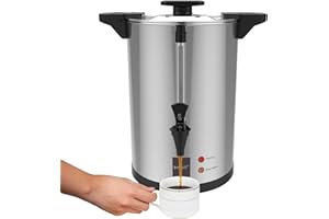 Valgus Percolateur à café en acier inoxydable 110-tasse 16L Percolateur Professionnel à Café pour les grandes foules pour les les fêtes, les événements de restauration