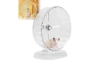 BTSAE Hamsterrad, 24 cm Leise Laufrad mit Doppel-Lagern, Höhenverstellbares Transparentes Laufrad für Zwerghamster, Mäuse, Chinchillas, Lemminge