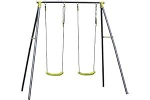 FRANKYSTAR Allegra Duplo - Altalena per bambini in acciaio + PP. Donolo da giardino 2 posti