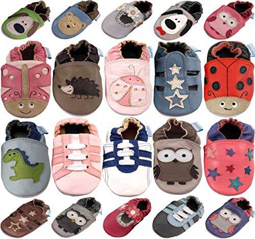 MiniFeet Premium Soft Leather Baby Shoes, Boys Blue Sandal 12-18 Months