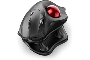 Nulea M511 drahtlose Trackball-Maus, wiederaufladbare ergonomische Daumen-Control-Maus mit Kipphalter, Glatte und präzise Tracking, 3 Geräteanschluss (Bluetooth oder USB-Empfänger)(Rot)