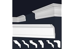 MARBET DESIGN Marbet, listelli da soffitto in polistirene XPS, modanature in stucco di alta qualità, leggeri e robusti, dal design moderno (confezione risparmio da 20 metri, E-35, 45x67 mm), listello per parete