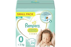 Pampers New Baby Premium Protection, Taille 0, (1.5-2.5 kg)/(1-2.5kg) 6 x 24 couches