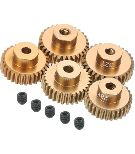 DollaTek 5PCS Ensemble Pignons 26T 27T 28T 29T 30T Pour Moteur Brushless 1/10 RC Car - Pièces Haute Qualité