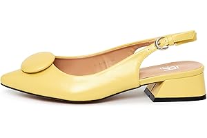 Rio Fiore Tacones, Zapatos con Tira Trasera, Blanco, Amarillo, 2.5 cm Tacón Bloque, Imitación de Cuero, Zapatos Destalonados, ML682-0716-1