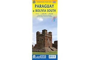 Map Paraguay & Bolivia South 1 : 1 000 000: Asunción, Asunción Region, Potosí, Santa Cruz de la Sierra