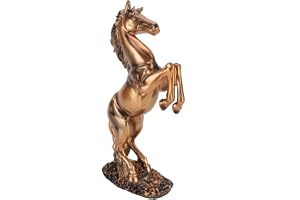 HERCHR Staty av häst i konstharts, hästskulptur, dekorativ staty av häst för heminredning, djurprydnad, skulptur, 31,5×18 cm