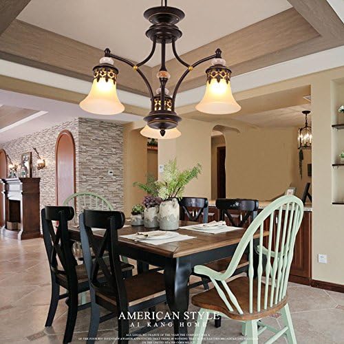 YAYONG Chandeliers Led Modern Simple Bedroom Chandelier Bar Restaurant American Simple Glass Atmosphere,Down,3Heads