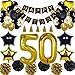 Produktbild 50. Geburtstag Dekorationen Ballon Banner - Happy Birthday Banner, 50. Gold Anzahl Ballons, Schwarz und Gold, Nummer 50 Geburtstag Ballons, 50 Jahre alt Geburtstag Dekoration