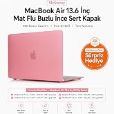 McStorey MacBook Air 13.6 İn&ccedil; Kılıf A2681 A3113 A3240 A3449 M2 M3 M4 M5 Uyumlu Mat Buzlu Şeffaf Sert Kapak İnce Hard Case A&ccedil;ı