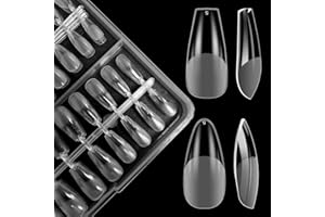 ZIFUTON 384pcs Capsule Americaine Ongle, Kit Faux Ongles Medium Court, Capsule Ongle Pose Americaine Capsule Gel x Couverture Complète Pour Débutant, Salons de Manucure Nails- Transparent - 24 Tailles