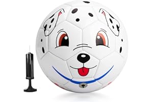 U&C Planet Size 3 Football Toddlers Spotted Dog Football with Pump Aged 3-8 Outdoors Soccer Ball Sports Training Kids Small Footballs for Kids Playing Toy Ball for Children