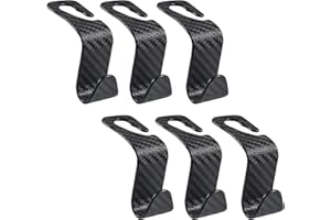 LONIMIA 6 ganchos para reposacabezas de coche, ganchos de almacenamiento para reposacabezas de asiento trasero, colgador de reposacabezas para abrigo, cartera, bolsa de la compra, multifuncional.