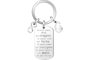 bifriend Ispirante Portachiavi Regalo,Ricorda sempre che sei più coraggioso Pendente Argento Portachiavi Per Figlia Mamma Sorelle Amici collega Compleanno Ricordo di Natale Portachiavi Accessori