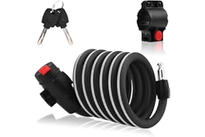 HOMOTO Candado de combinación para bicicleta, alta seguridad, 12 mm de grosor, acero grueso, candado de cadena impermeable para bicicletas eléctricas, scooters, niños, bicicletas (Negro 1,8m)