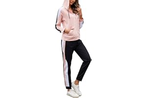 Litherday Chándal Mujer Otoño Invierno Conjunto Deportivo Algodón Mujer 2 Piezas con Capucha y Jogger para Fitness o Diario S-XXL