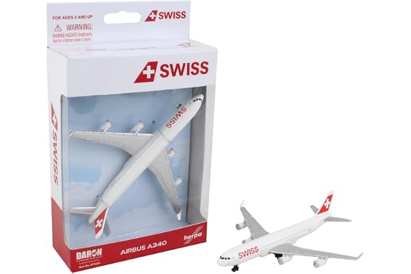 Daron Jouet d'avion - Suisse - Modèle d'avion en métal moulé sous Pression avec pièces en Plastique pour Enfants à partir de 3 Ans