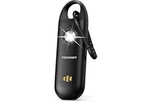 TECKNET Persönlicher Alarm für Frauen, Taschenalarm mit 130dB Sirene und LED Signalleuchte, USB Type-C Wiederaufladbar Self Defense, Persönlicher Alarm, Kinder, ältere Menschen, Nachtschicht