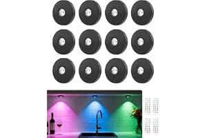 WUYOR LED RGB-lampor med laddningsbart batteri och fjärrkontroll, kök under skåp med 1500mAh batteri, justerbar ljusstyrka oc