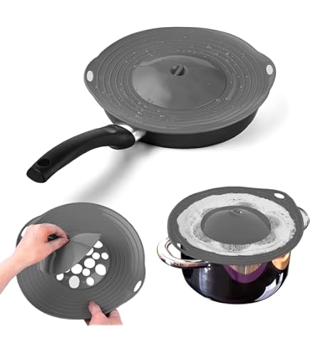 Coperchio Universale In Silicone Per Pentole - Paraspruzzi Da 15-25 Cm, Sicuro Per Microonde - Foto 3