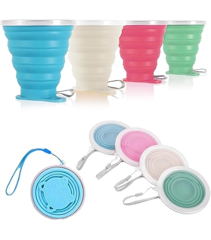 IYYI Faltbarer Reisebecher 297 Ml – Mit Deckel, Silikon, Hitzebeständig (-40°C Bis 230°C), Für Camping, Wandern, Grün