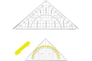 YINGMENGZHIGE 2 Stück Geodreieck Mit Griff,20cm Geodreieck Groß und 14cm Geodreiecke Klein,Lineal Flexibel,Vielseitiges Transparen Geo Dreieck zum Kartografieren Modellieren Zeichnen,Messung von Länge und Winkel