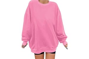 iudam Sweatshirt Damen Pullover Übergroßes Langarm Los Angeles Y2K Vintage Oversized Herbst Winter Casual Bluse Tops Oberteile