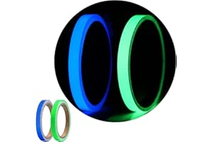 JJHXM 2 Rouleaux Autocollant Fluorescent,1cmx5m Ruban Autocollant,Imperméable Ruban, Ruban Adhésif,pour avertissement de sécurité,Escaliers,Marches(bleu+Vert)