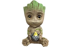 SLOCME - Adornos de burbujas de aire para acuario, figura de Groot de resina para pecera, con piedra