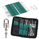 Takit LCK4 - Kit De LockPicking/Crochetage Premium De Haute Qualité De 32 Pièces - Avec Un Cadenas Transparent Pour S'entraîner Pour Le Crochetage - Lot D'outils De Crochetage Avec Un Étui En Cuir + Guide Ebook
