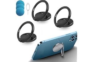 XIAOXIANXIAN 3 Pièces Anneau Telephone Portable,Ring Holder Ultra Mince Rotation à 360°, avec 3 Pièces en Fer+1Épingle à Carte Bague Telephone Portable pour Tous Les Smartphones (3 Noir)