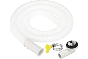 PATIKIL 3.3ft Aria Condizionatore Drenaggio Tubo Flessibile Kit, Universale Drenaggio Connettore Tubo di scarico con Morsetto per Mini-Split Finestra Unità AC Rubinetto, Bianco