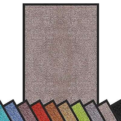 casa pura Tapis Entrée Intérieur - Tapis Antidérapant & Anti-Poussière | Paillasson d'Entree Interieur | Tapis de Porte Lavable & Ultra Absorbant | Gris Clair - 40x60 cm