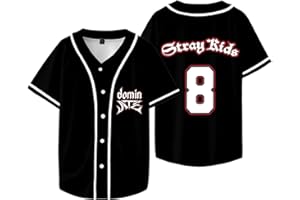 OutofGas Kpop Stray Kids Domin ATE World Tour 8 Baseball Jersey Bangchan LeeKnow Hyunjin Felix Unisex Fashion Short Sleeve