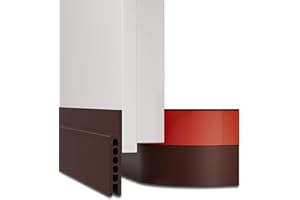 HIZH 2 sztuki zatrzymujących przeciągi, samoprzylepna uszczelka do drzwi, stoper przeciągów do drzwi, odporna na warunki atmosferyczne, silikonowa uszczelka akustyczna, 100 cm x 5 cm, 2 sztuki, brązowy